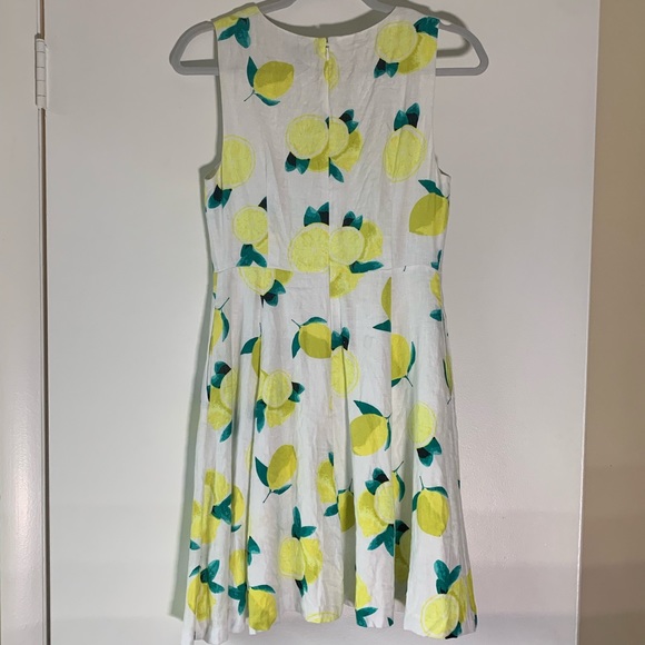 Cynthia Rowley Lemon print linen dress - Picture 3 of 5